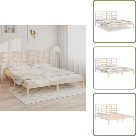 Holzrahmen - vidaXL Massivholzbett ohne Matratze 180x200 cm - Sperrholzlatten