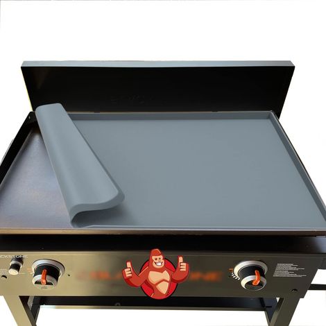 Couvercle de poêle à frire gris de 28 pouces, tapis en Silicone, accessoires de poêle à frire, Film de protection pour gril extérieur, en Silicone (1/5)