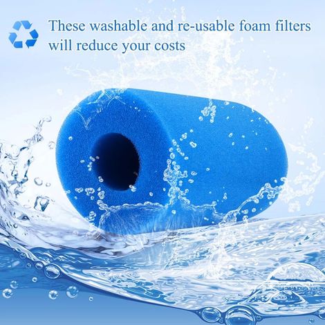 Lot de 2 - Éponge Filtrante - Mousse Pour Filtre Piscine - Filtre Piscine Lavable Reutilisable - Filtre Éponge Cartouche - Filtre Spa Intex (1/5)