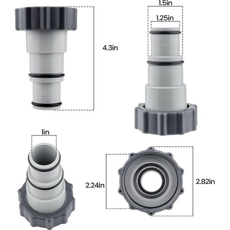 2 Pièce Adaptateur Tuyau Piscine,Adaptateur de Tuyau Piscine,Adaptateur Tuyau de Piscine avec Bague D'étanchéité pour Piscine Pompes à Connexion Filetée (1/4)
