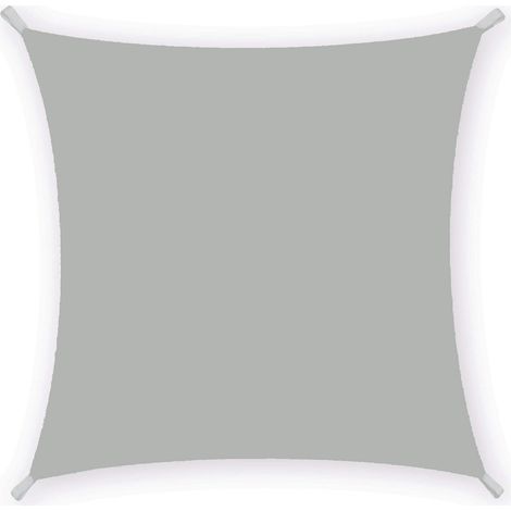 Tenda a Vela Ombreggiante Quadrata 3x3m in Poliestere Grigio Cenere