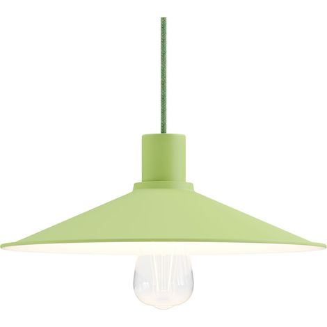 creative cables - Lampada a sospensione Made in Italy completa di cavo tessile, paralume Swing Pastel e finiture in metallo