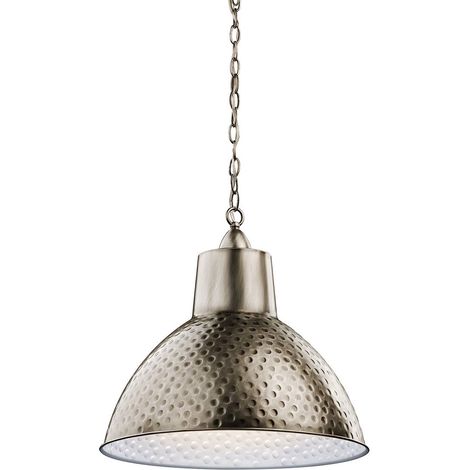Lampada a Sospensione Plafoniera Lampada a Sospensione Acciaio Peltro Antico D 46,7 cm Lampada da Sala da Pranzo (1/5)