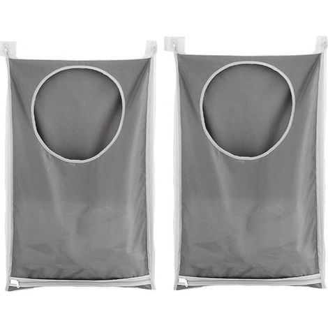 Lot de 2 sacs à linge grande capacité pour le rangement du linge. (1/5)