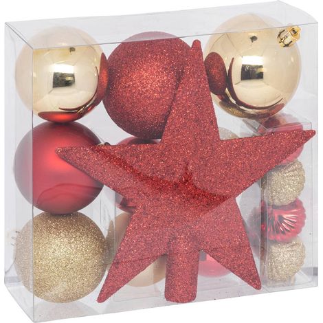 Kit albero di natale colorama de noël da 18 pezzi in rosso e oro - Atmosphera créateur d'intérieur (1/5)