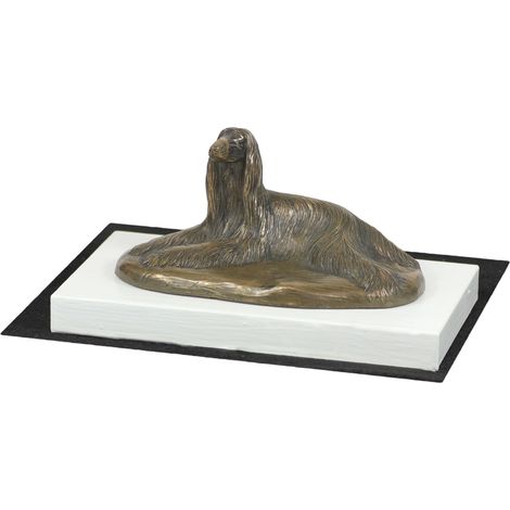Levriero afgano - statuetta di cane, figurina su base bianca, trofeo per una mostra canina di Art-Dog (1/5)