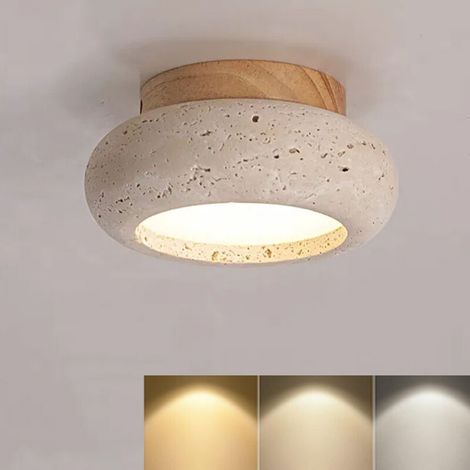 Luminaire Plafond Dimmable 3000K/4500K/6000K -Style Vintage, Ø15cm - Idéal pour Éclairer un Couloir, Îlot de Cuisine, Chambre et Salon Moderne (1/5)
