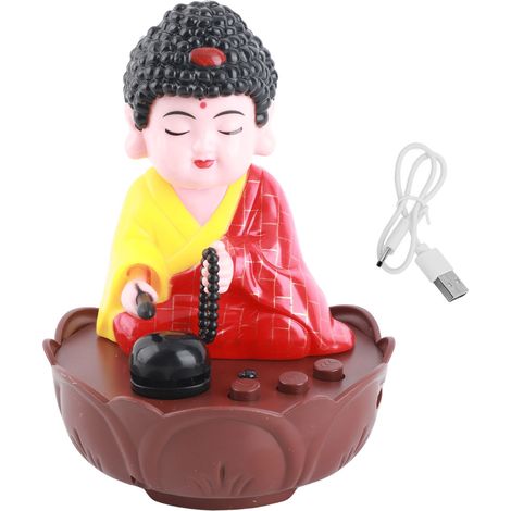Statuette de moine chantant et hochant la tête, avec musique, à exposer sur le tableau de bord d'une voiture. Figurine décorative de moine pour la maison, le bureau ou la voiture. Petit moine. (1/5)