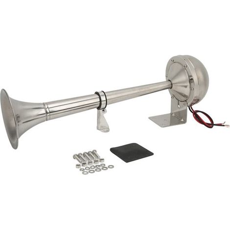 Bocina de trompeta simple - Señal potente - Navegación segura - 328 dB de potencia - 12 V 30 W - Color plata (1/5)