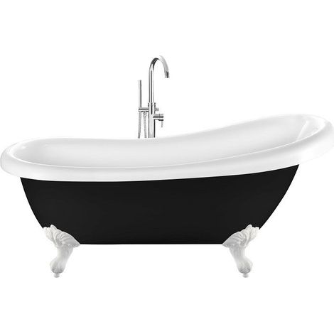 Baignoire ancienne sur pieds RICHMOND Noire 171 cm Pieds d'Aigle Blancs