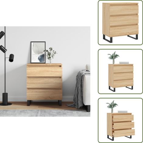 The Living Store Sideboard Sonoma-Eiche 60x35x70 cm Holzwerkstoff - Holzwerkstoff (1/5)