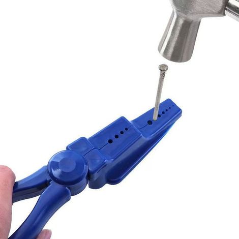Pince de Maintien des Clous, Porte-ongles en ABS, Outil à Main pour Protéger les Doigts pour la sécurité, Bleu, Outil Ménager Pratique, Base Plate (1/4)