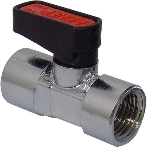 RUBINETTO 1/4 FEMMIINA FEMMINA A SFERA MIGNON VALVOLA PNEUMATICO ARIA COMPRESSA - 1 pezzo (1/2)