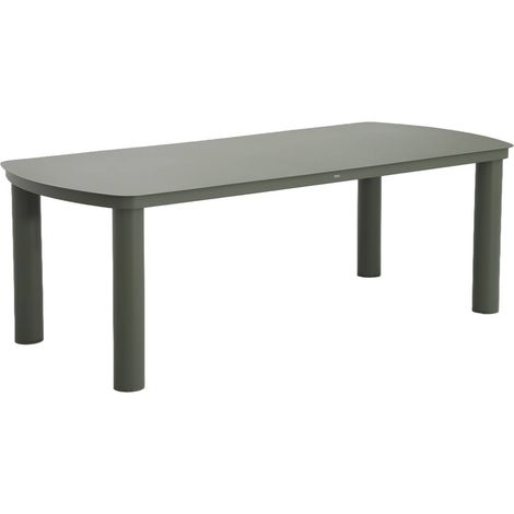Aluminum garden table for 10 people khaki green 225x100x75 cm - Zaro