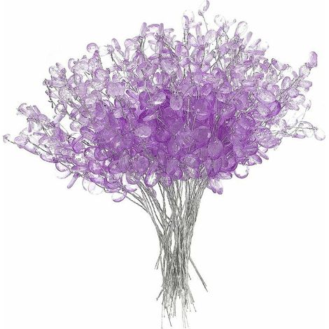50 tiges Bouquets de fls artificielles Perles acryliques Goutte Branches de fls (1/5)