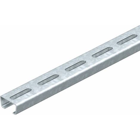 OBO Bettermann Rail profilé perforé, largeur de fente 16,5mm 300x35x18 acier galvanisé à chaud, 1119693 (1/2)