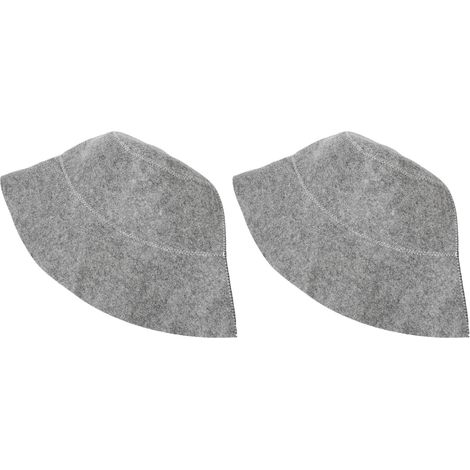 2PCS Bonnets de Sauna en Feutre Doux, Chapeaux de Bain Absorbants pour Spa et Hammam, Accessoires de Douche Confortables Gris (1/5)