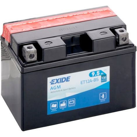 Batterie moto Exide ET12A-BS YT12A-BS 12v 9.5ah 130A