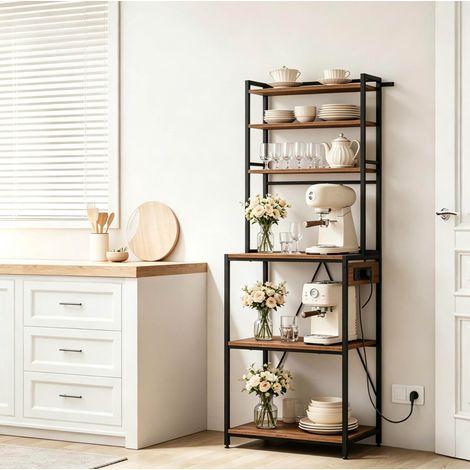 Mobile contenitore cucina 60x40x167 cm rustico HAVRYA (1/4)