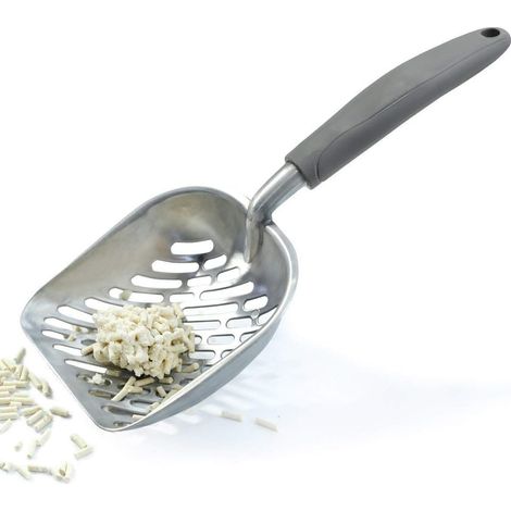 Spatule Pour Litière Chat - En Aluminium Massif - Fentes De 0,5 Cm - Poignée Ergonomique - Taille Jumbo 34,5 X 14 X 5 Cm - 1 Pièce (1/5)