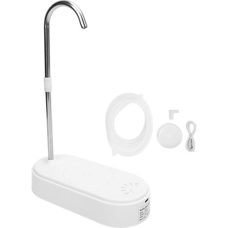 Distributeur d'eau de bureau avec tuyau, pompe à eau électrique, plateau pour salon, cuisine ou table de chevet (blanc) (1/5)