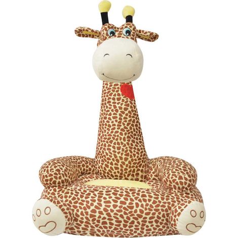Maison Exclusive - Silla de peluche para niños jirafa marrón (1/3)