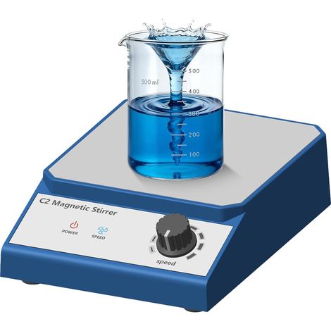 Agitateur Magnétique,2000ML Mélangeur Magnétique,Magnétique De Laboratoire,Agitateurs De Laboratoire Pour Applications De Laboratoire,Chimie,Brassage Et Bricolage,Vitesse Réglable,Bleu (1/5)