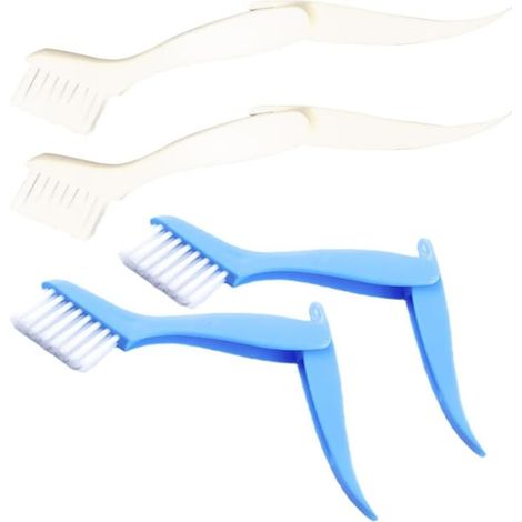 Lot de 4 brosses de nettoyage multifonctions pour fenêtres, joints de cuisine, poils fins, élimination efficace de la saleté dans des rainures étroites, durables, peu encombrantes, adaptées (1/5)