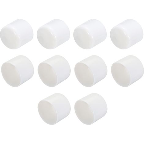 10Pcs Embouts en Caoutchouc de 60mm de Diamètre Intérieur pour Tubes Ronds en Vinyle, Capuchon de Boulon, Protecteurs de Filetage de Vis, Blancs (1/3)