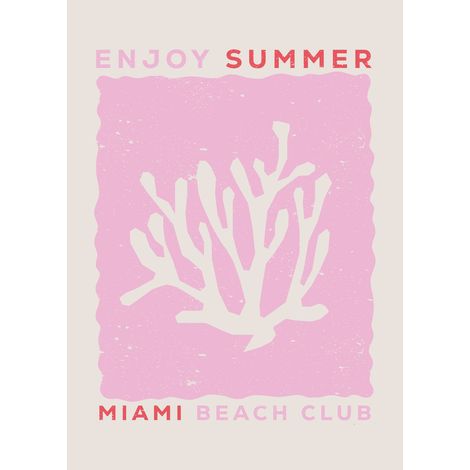 Tableau sur toile summer rose 30x45 cm - Impression sur Toile Murale Décorative - Image imprimée en HD sur Toile - Toile sur Châssis en Bois FSC - Fabriqué en France (1/5)