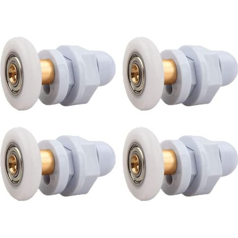 Rulli per porte doccia, 4 pezzi in ottone, rulli per porte scorrevoli, per rulli di ricambio per porte scorrevoli in vetro per doccia (25 mm) (1/4)