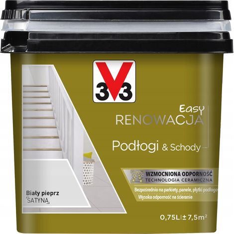 Pintura acrílica para madera, para azulejos V33 0,75 l Blanco Pimienta semimate 1 unidad. (1/5)