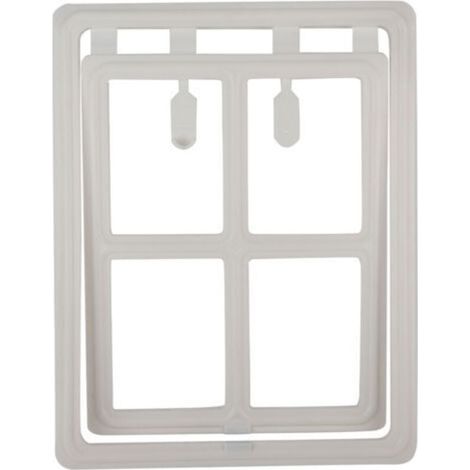 Porte en plastique pour chien, chiot, chat, verrouillage magnétique, rabat de sécurité pour porte de fenêtre à moustiquaire (blanc XL) (1/5)