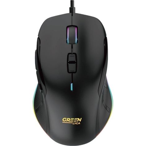 Souris gaming Lyca - Éclairage RGB - 6 niveaux de DPI réglables - Jusqu'à 6400 DPI - Design ergonomique - Noire