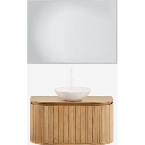 Conjunto de mueble de baño suspendido 90x40 cm en madera de mango Analis SKLUM       
