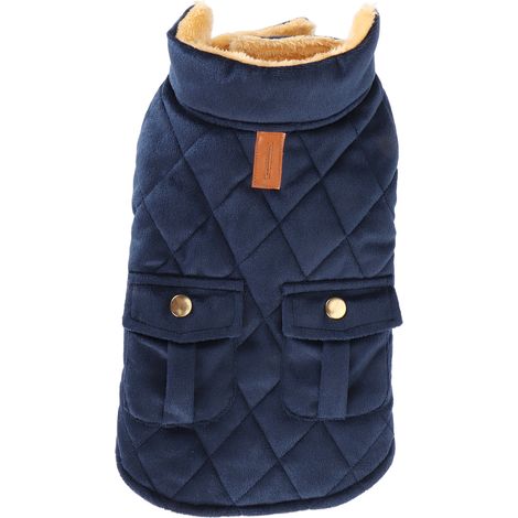 Veste chaude pour chien, coupe-vent, confortable, épaisse, manteau d'hiver avec poche pour animaux de compagnie, 2XL (1/5)