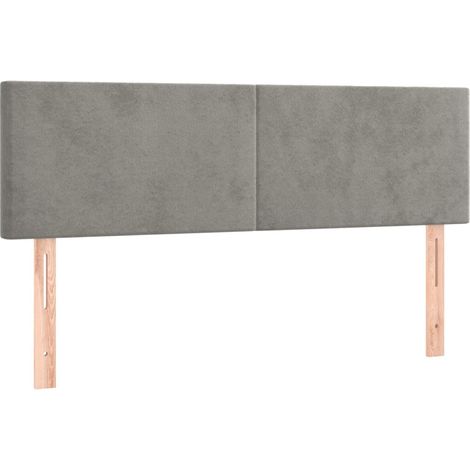 Testiera per dormire accessorio per camera da letto 2 parti 72 x 5 x 78/88 cm tessuto in velluto grigio chiaro TDL0206427
