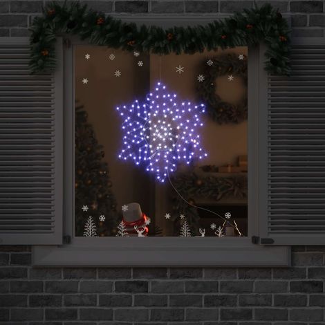 Weihnachts Schneeflocke Blau 55,5 x 55,5 x 0,75 cm PVC