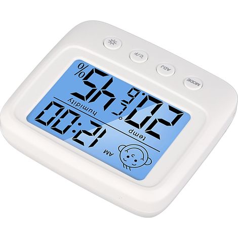 Digitaler Wecker mit Multifunktionsthermometer und Hygrometer, Temperatur- und Feuchtigkeitsanzeige mit Hintergrundbeleuchtung (1/5)