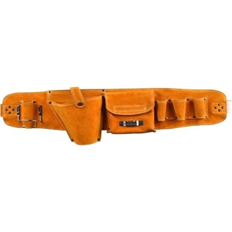 Sac de rangement pour outils de quincaillerie pour électriciens, kit de réparation en cuir de vache, organisateur pour homme, rangement pratique du matériel en cuir de vache, sac banane pour (1/5)