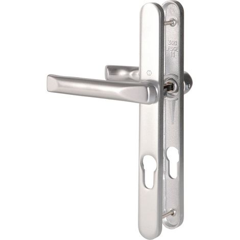 Hoppe Et Cie – Poignée de fenêtre – Gris argent – Entraxe 195 mm – Plaque étroite pour portes-fenêtres – Béquille double