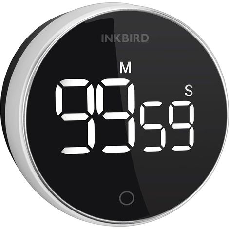 INKBIRD IDT-01 Minuteur Cuisine, Timer Rechargeable USB Magnétique Numérique Fonction Compter Jusqu'à/Compte à Rebours, Minuterie à Grand Écran LED pour Cuisson, Étudier, S'entraîner (1/5)