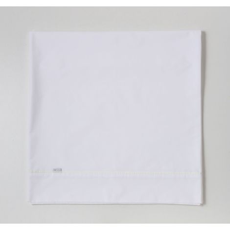 Sábana encimera de algodón de 600 hilos color blanco - Cama de 160 cm. (1/3)