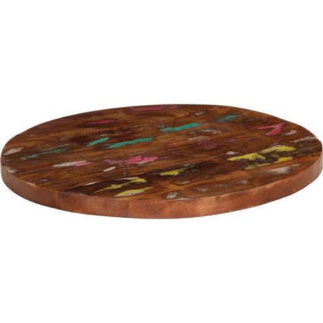Dessus de table Dessus de bureau Plateau de table Ø 60x2,5 cm rond bois massif de récupération (1/5)