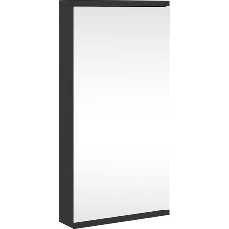 Armoire de bain à miroir d'angle noir 30x24x60 cm
