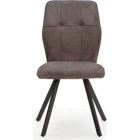 Pack de 4 sillas para cocina o comedor Unai tapizado textil gris oscuro, 89cm(alto) 47cm(ancho) 60cm(fondo)