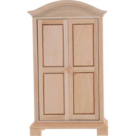 Décoration de meubles pour maison de poupée, maquette d'armoire en bois, mini-penderie pour maison miniature (1/5)
