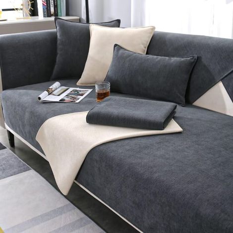 Housse de canapé, Revêtement de canapé en chenille, Jeté de canapé, Couverture de canapé antidérapante, Couverture de protection pour canapé pour chat et chien (1/5)
