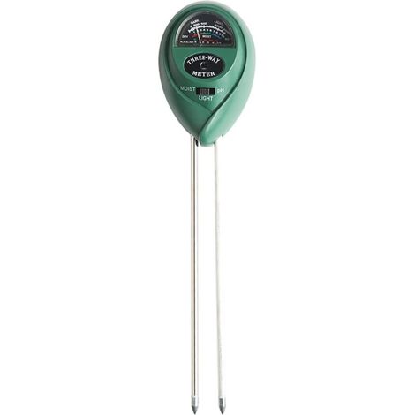 (26 × 3 × 3 cm) 1 Boden-pH-Tester, Bodenfeuchtigkeits-/pH-/Lichttester 3 in 1, Gartenwerkzeug-Set für Rasen und Blumentöpfe, batterielos, umweltfreundlich