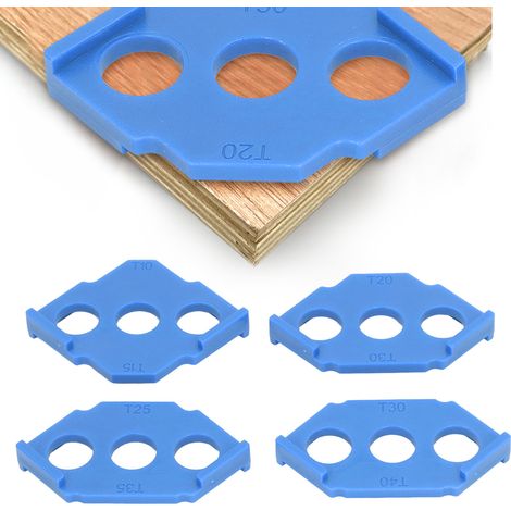 Kit de positionnement rapide de biseau et d'angle pour le travail du bois (4 pièces), machine à biseauter et à ajuster les angles en C, moule de positionnement rapide de biseau et d'angle (bleu) (1/5)